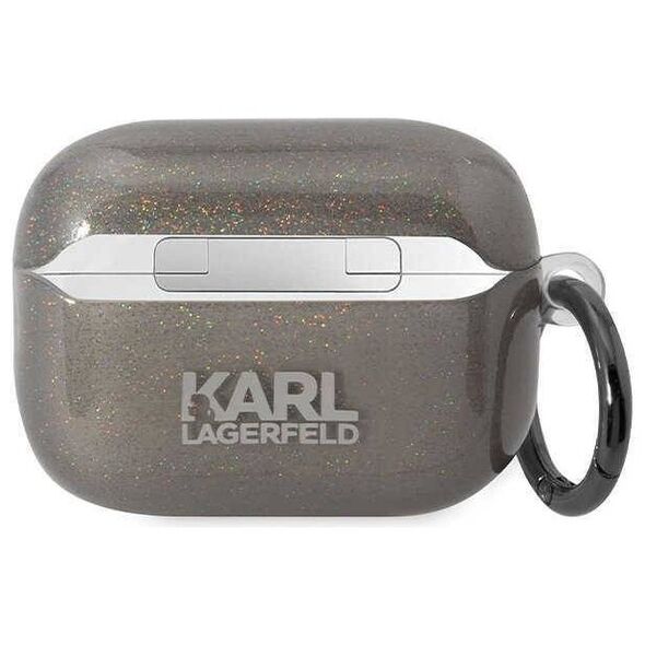 Original Case APPLE AIRPODS PRO 2 Karl Lagerfeld Gliter Karl&Choupette (KLAP2HNKCTGK) black 3666339099343