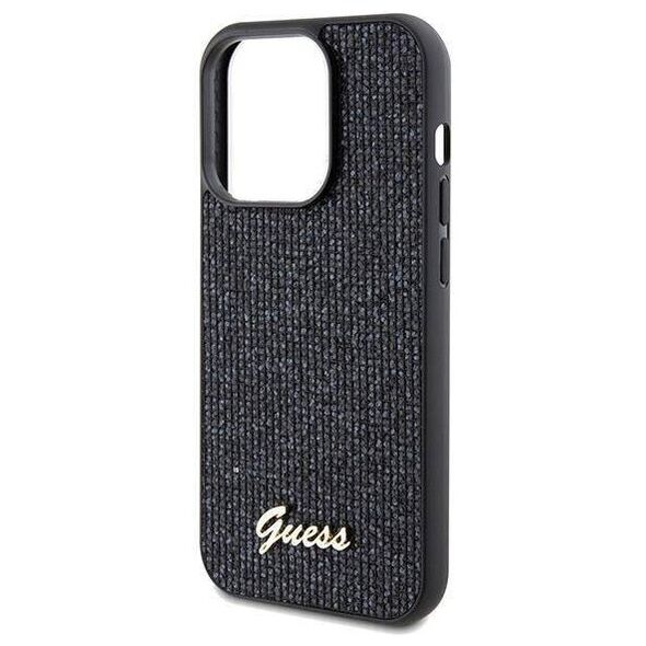 Original Case IPHONE 14 PRO Guess Hardcase Disco Metal Script (GUHCP14LPMSDGSK) black 3666339173418