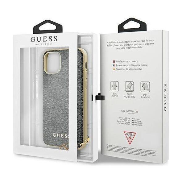 Original Case IPHONE 11 Guess Hard Case 4G Charms Collection (GUHCN61GF4GGR) gray 3666339016333