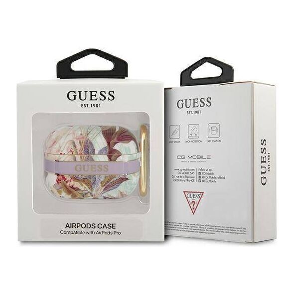 Case APPLE AIRPODS PRO Guess AirPods Flower Strap Collection (GUAPHHFLU) purple 3666339047344