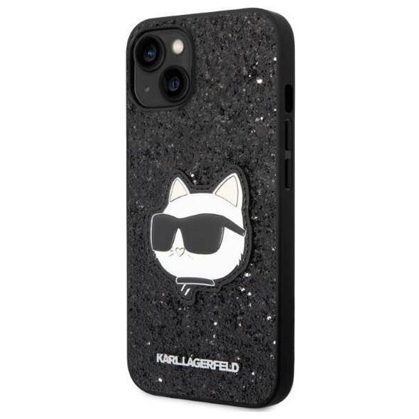 Original Case IPHONE 14 PLUS Karl Lagerfeld Hardcase Glitter Choupette Patch (KLHCP14MG2CPK) black 3666339099404