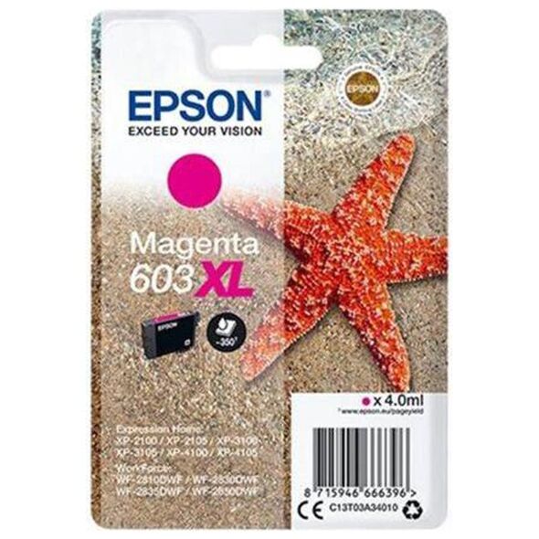 Epson Μελάνι Inkjet 603XL Magenta (C13T03A34010) (EPST03A340) έως 12 άτοκες Δόσεις