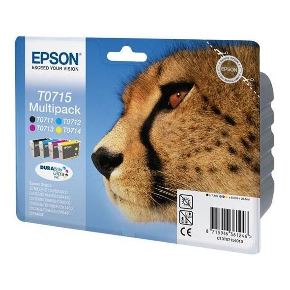 Epson Μελάνι Inkjet T0715 Multipack (C13T07154012) (EPST071540) έως 12 άτοκες Δόσεις