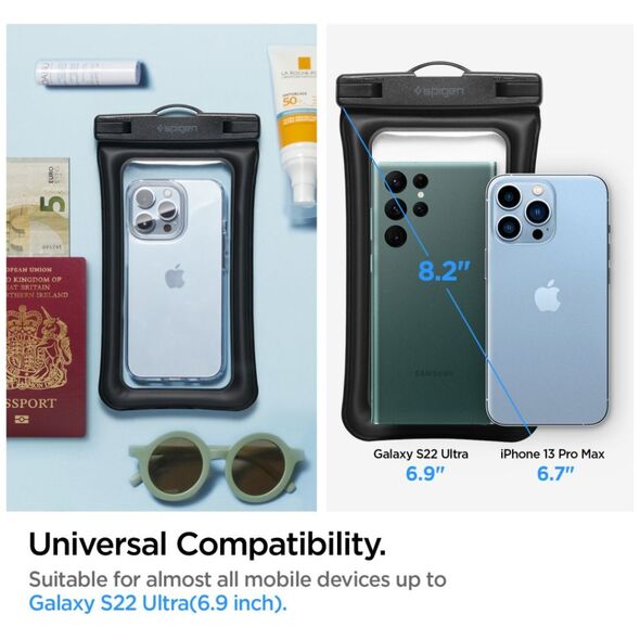 Spigen Spigen - Waterproof Case (A610) - IPX8, for Phone, max 6.9" - Black 8809811860825 έως 12 άτοκες Δόσεις