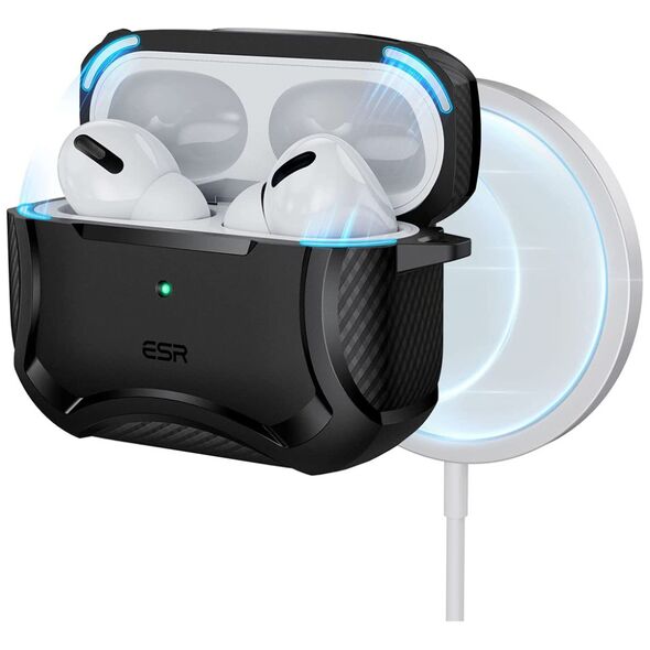 ESR Husa pentru Apple AirPods Pro 1 / 2 - ESR Cyber Armor Tough HaloLock - Black 4894240164259 έως 12 άτοκες Δόσεις