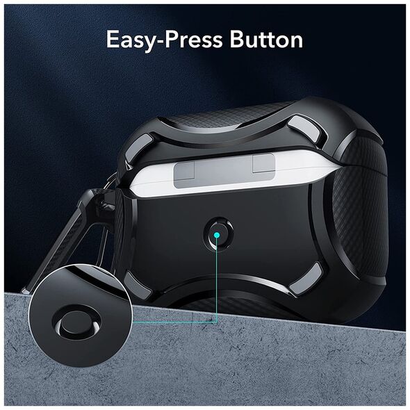 ESR Husa pentru Apple AirPods Pro 1 / 2 - ESR Cyber Armor Tough HaloLock - Black 4894240164259 έως 12 άτοκες Δόσεις