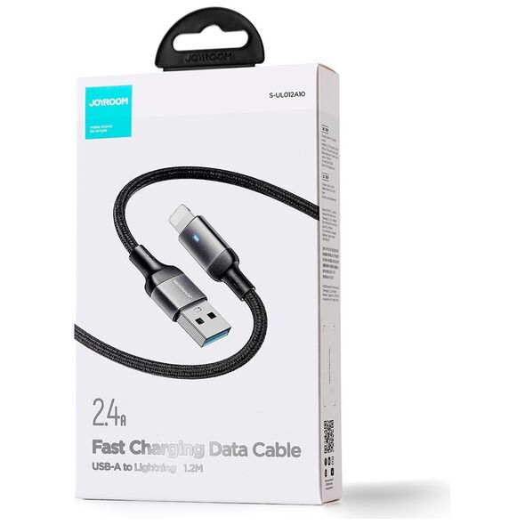 JoyRoom USB to Lightning Cable, Fast Charging, 2.4A, 480Mbps, 1.2m - JoyRoom Extraordinary Series (S-UL012A10) - Black 6956116769222 έως 12 άτοκες Δόσεις