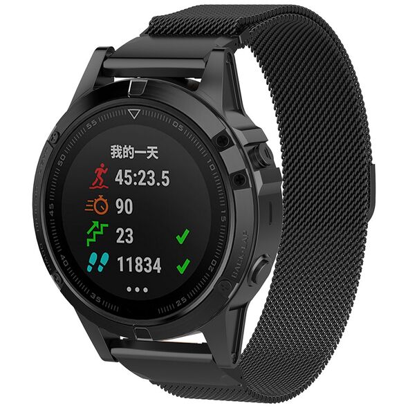 Techsuit Strap for Instinct 2S/2S Solar/Approach S70 42mm/Forerunner 220/230/235/235/630/735 - Techsuit Watchband QuickFit 20mm (W009) - Black 5949419219366 έως 12 άτοκες Δόσεις