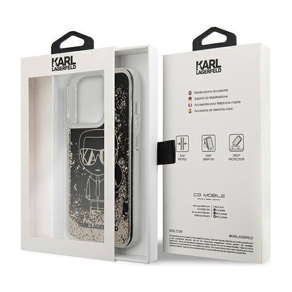 Original Case IPHONE 13 PRO Karl Lagerfeld Hardcase Liquid Glitter Gatsby (KLHCP13LLGGKBK) black 3666339049829