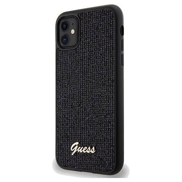 Original Case IPHONE 11 / XR Guess Hardcase Disco Metal Script (GUHCN61PMSDGSK) black 3666339173333