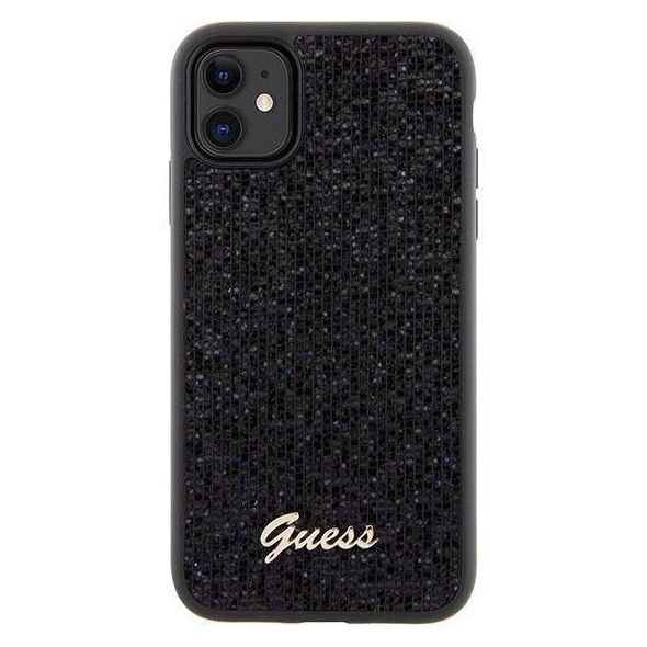 Original Case IPHONE 11 / XR Guess Hardcase Disco Metal Script (GUHCN61PMSDGSK) black 3666339173333