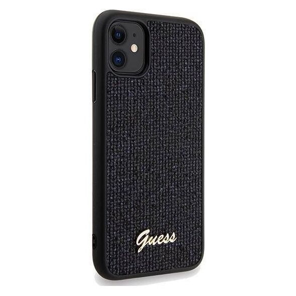 Original Case IPHONE 11 / XR Guess Hardcase Disco Metal Script (GUHCN61PMSDGSK) black 3666339173333