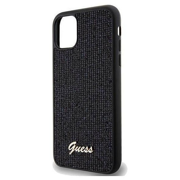Original Case IPHONE 11 / XR Guess Hardcase Disco Metal Script (GUHCN61PMSDGSK) black 3666339173333