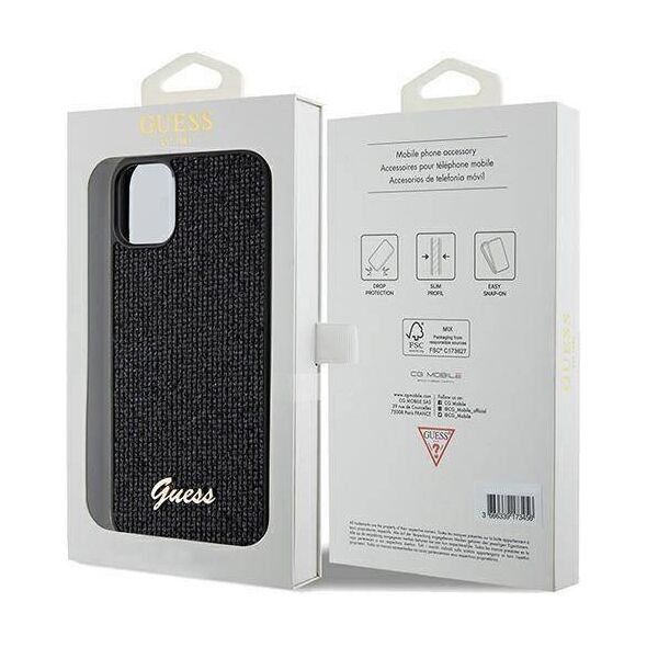 Original Case IPHONE 11 / XR Guess Hardcase Disco Metal Script (GUHCN61PMSDGSK) black 3666339173333