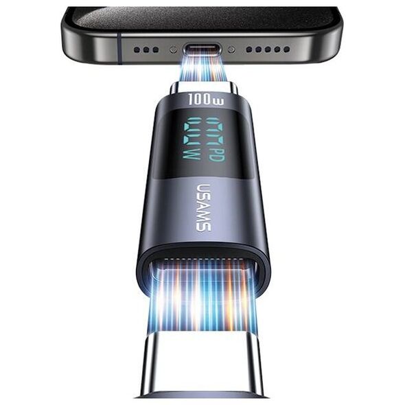 Adapter USB-C - USB-C Digital Display 100W USAMS AU18 SJ682TC01 (US-SJ682) steel/aluminum 6958444908991