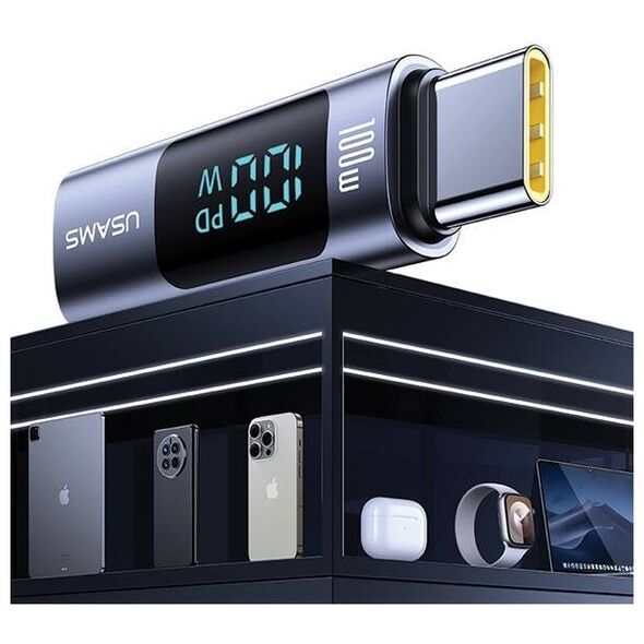 Adapter USB-C - USB-C Digital Display 100W USAMS AU18 SJ682TC01 (US-SJ682) steel/aluminum 6958444908991