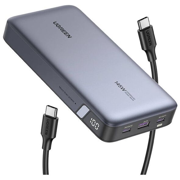 Powerbank 25000mAh 145W PD USB + 2x USB-C UGREEN PB205 gray 6941876213528