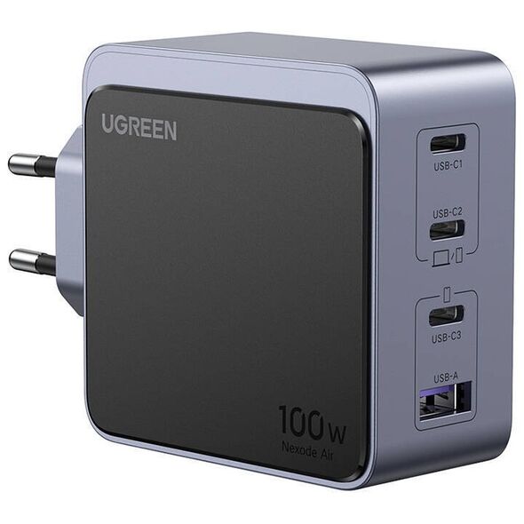 Wall charger Ugreen Nexode Air 100W, 3x USB-C, USB (gray) 6941876230433
