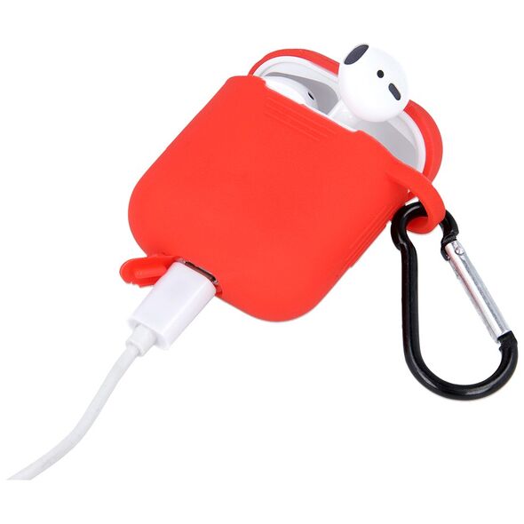 Case for Airpods / Airpods 2 red with hook 5900495825476