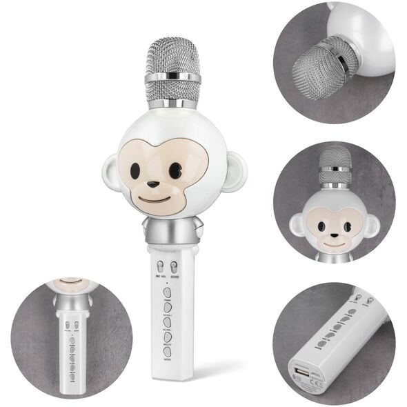 Maxlife Bluetooth microphone with speaker Animal MX-100 white 5900495852748