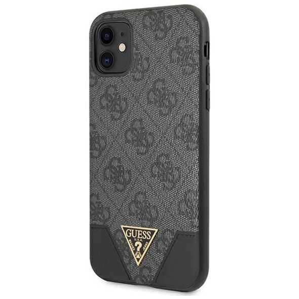 Guess case for iPhone 11 GUHCN61PU4GHBK gray hard case 4G Triangle Collection 3666339016272