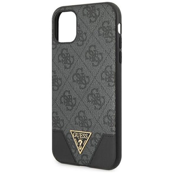 Guess case for iPhone 11 GUHCN61PU4GHBK gray hard case 4G Triangle Collection 3666339016272
