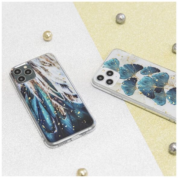Gold Glam case for Samsung Galaxy S21 leaves 5900495924186