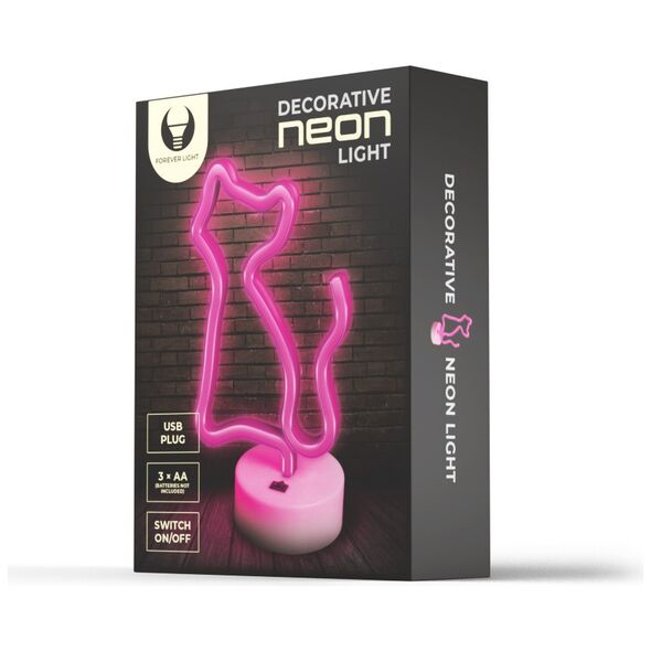 Neon LED on a stand CAT pink FSNE02 Forever Light 5900495059444