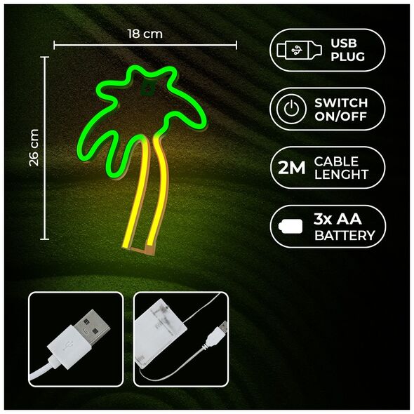 Neon LED Light PALM green orange NNE04 Neolia 5900495064103