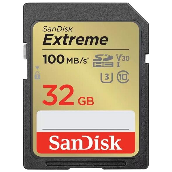 SanDisk memory card Extreme SDHC 32GB 100/60MB/s C10 V30 UHS-I U3 619659188924