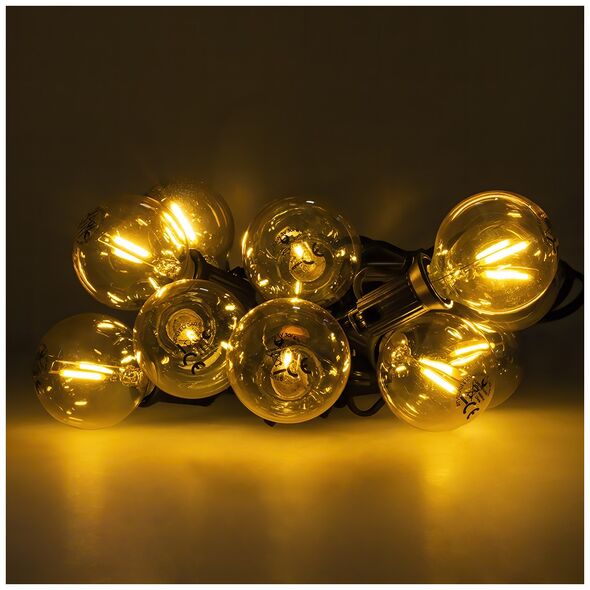 Solar Garland 5,5m +10 LED bulbs filament gold E12 G40 IP44 5900495070883
