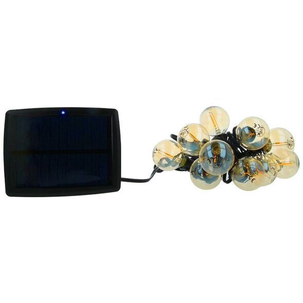 Solar Garland 5,5m +10 LED bulbs filament gold E12 G40 IP44 5900495070883