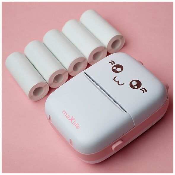 Maxlife Bluetooth thermal printer MXTP-100 pink 5900495198006