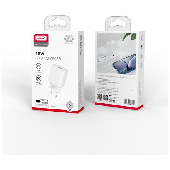 XO wall charger CE02D QC 3.0 18W 1x USB white 6920680880850