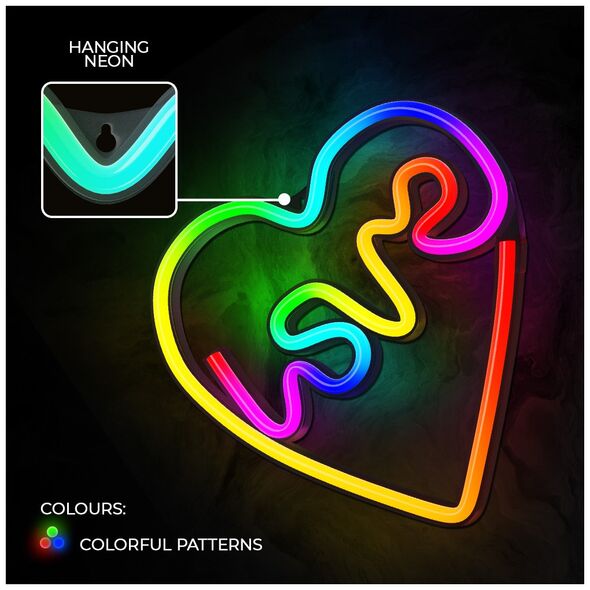 Neon LED RGB LOVE IN HEART FLRN02 + RC Forever Light 5900495396532
