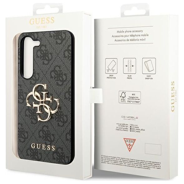 Guess case for Samsung Galaxy A55 GUHCSA554GMGGR black HC PU big 4G metal logo 3666339259570