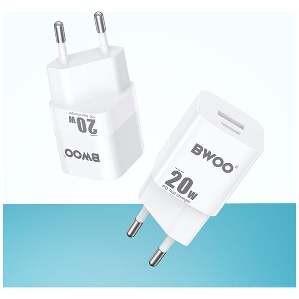 BWOO 20W mini wall charger CDA156 USB-C, USB-A 6933654811873