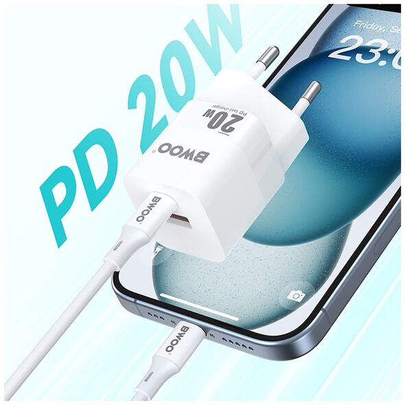 BWOO 20W mini wall charger CDA156 USB-C, USB-A 6933654811873
