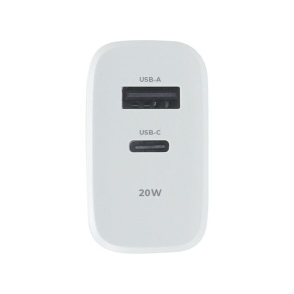 Maxlife MXTC-10-20AC PD QC charger 1x USB-C 1x USB 20W white 5907457789838