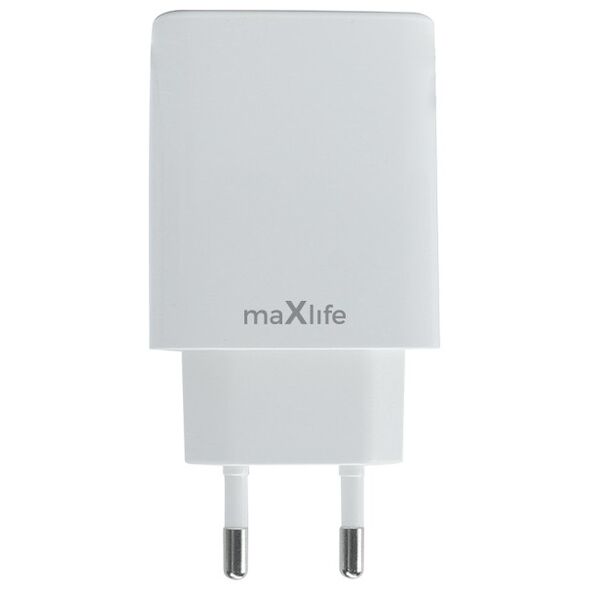 Maxlife MXTC-10-20AC PD QC charger 1x USB-C 1x USB 20W white 5907457789838