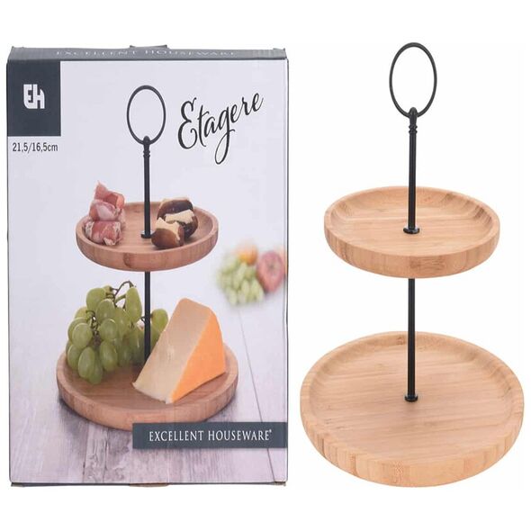 Γλυκιέρα Bamboo Excellent Houseware 170484110 2 επιπέδων 8719987414251