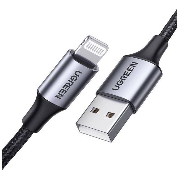 Cable Lightning to USB-A UGREEN 2.4A US199, 1.5m (Black) 6957303861576