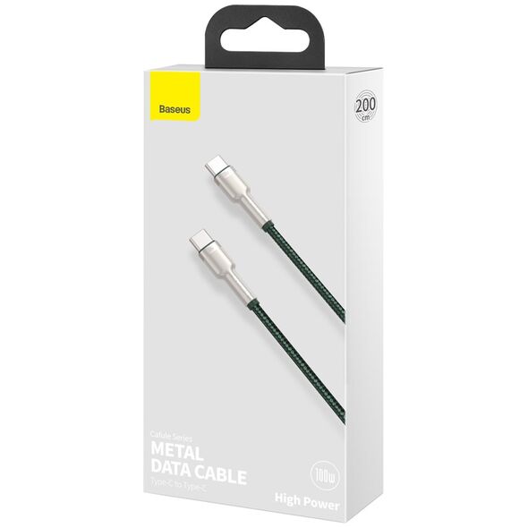Baseus cable Cafule Metal PD USB-C - USB-C 2,0 m green 100W 6953156202399