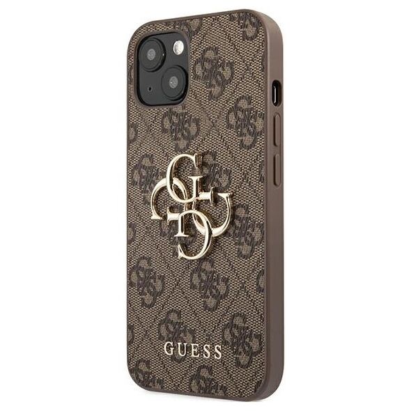 Guess case for iPhone 13 Pro / 13 6,1'' GUHCP13L4GMGBR brown hard case 4G Big Metal Logo 3666339024895