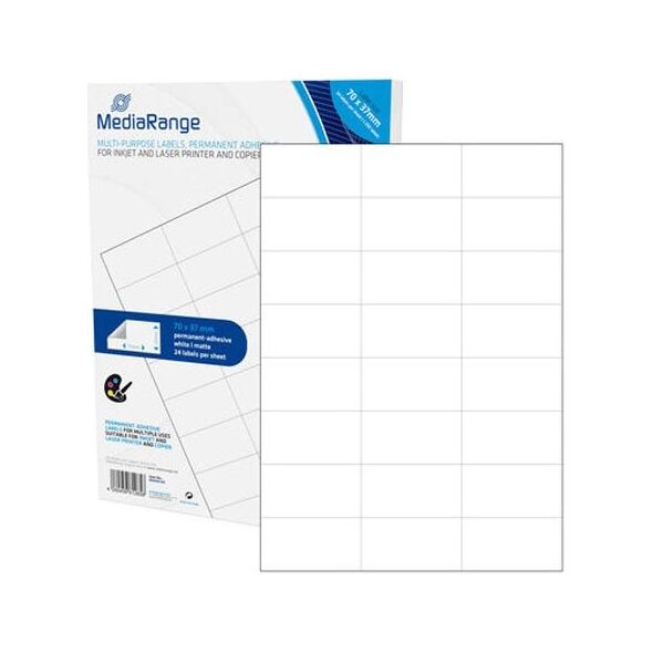 MediaRange Ετικέτες Γενικής Χρήσης 70χ37mm. Λευκές (1.200 Pack) (MRINK149) έως 12 άτοκες Δόσεις