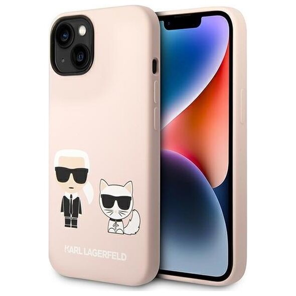 Karl Lagerfeld case for iPhone 14 6,1&quot; KLHMP14SSSKCI light pink HC Magsafe Liquid Silicone Karl & Choupette 3666339078119