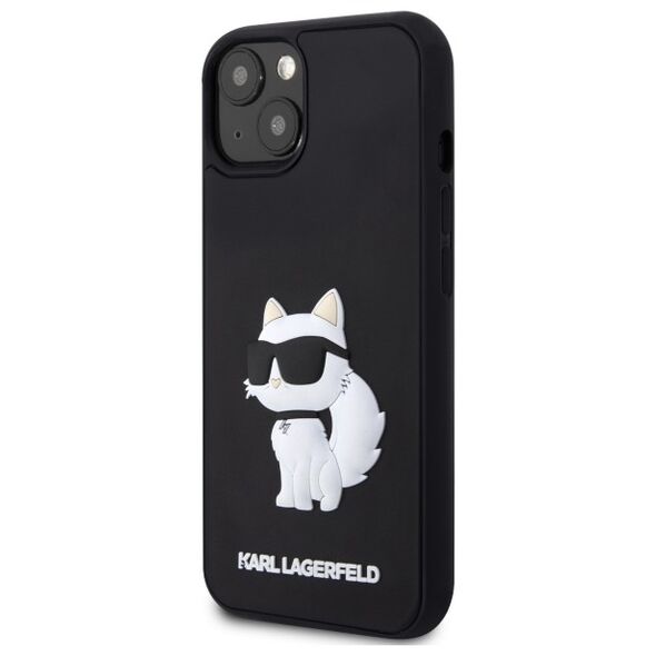 Karl Lagerfeld case for iPhone 14 6,1&quot; KLHCP14S3DRKHNK black hardcase 3D Rubber Choupette NFT 3666339122669