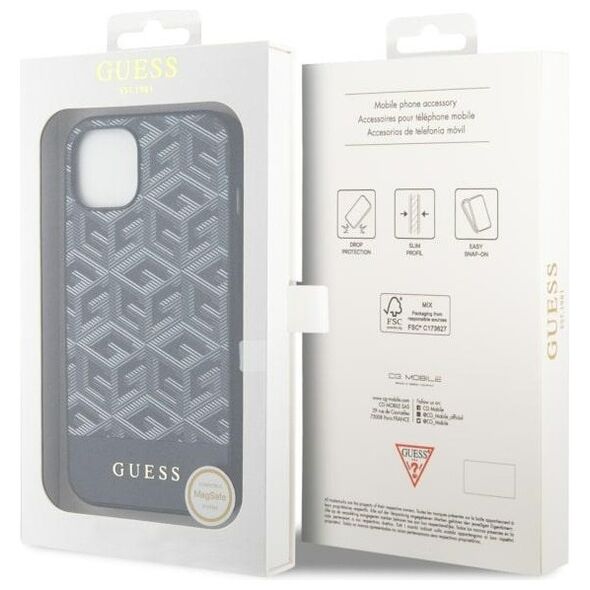 Guess case for iPhone 14 6,1&quot; GUHMP14SHGCFSEK black hard case GCube Stripes MagSafe 3666339112424