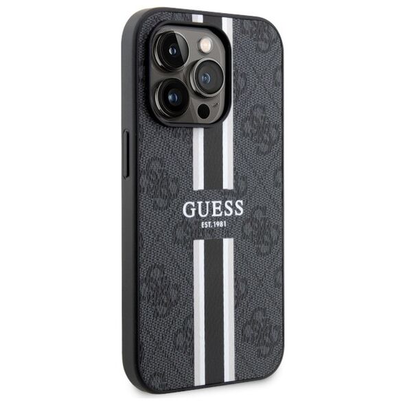Guess case for iPhone 14 Pro Max 6,7&quot; GUHMP14XP4RPSK black hard case 4G Printed Stripes MagSafe 3666339119706