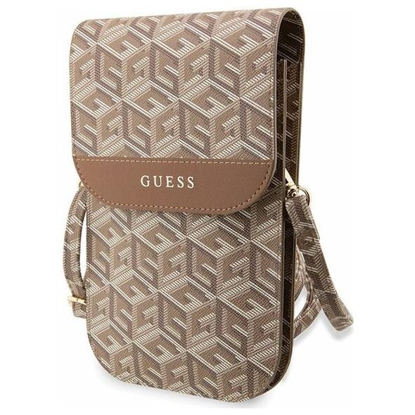 Guess bag for phone GUWBHGCFSEW brown Wallet GCube Stripe 3666339112752